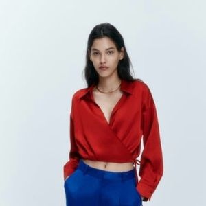 Zara cropped wrap top